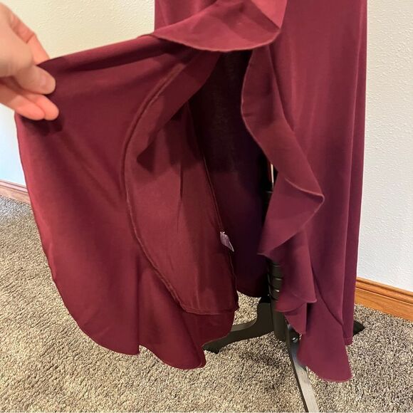 WOOSEA halter High Neck Split Bodycon Mermaid Evening Cocktail Long Dress - Picture 5 of 15